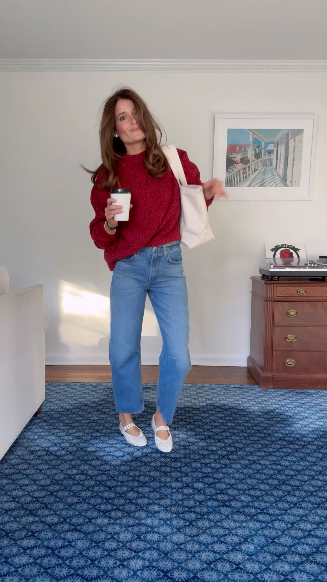 My sweater and shoes are 40% off — use code WINTER!! 

sizing notes — 

jeans: sized down to a 24
sweater: wearing a small
flats: run big, took a half size down

#LTKSeasonal #LTKStyleTip #LTKHoliday