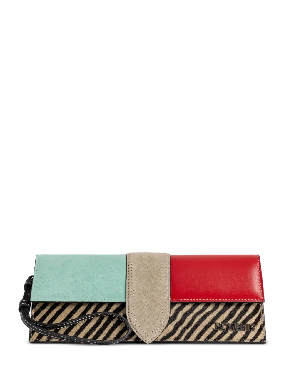 Jacquemus colour-block zebra-print clutch bag - Neutrals | Farfetch Global