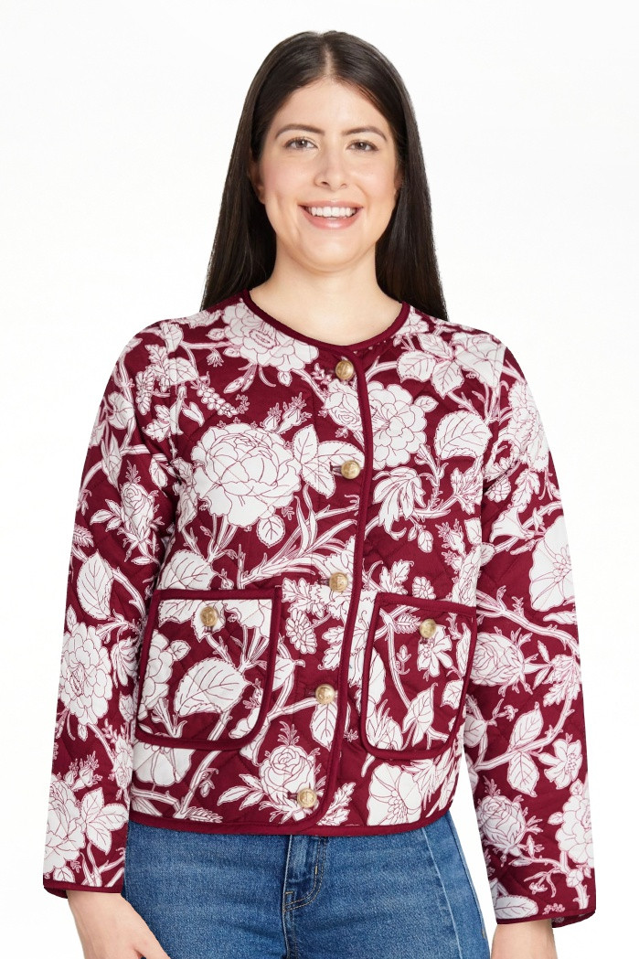 Time and Tru Women's Quilted Cotton Jacket, Sizes XS-XXXL | Walmart (US)