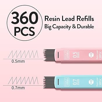 Four Candies Cute Mechanical Pencil Set, 6PCS Pastel Mechanical Pencils 0.5mm & 0.7mm with 360PCS... | Amazon (US)