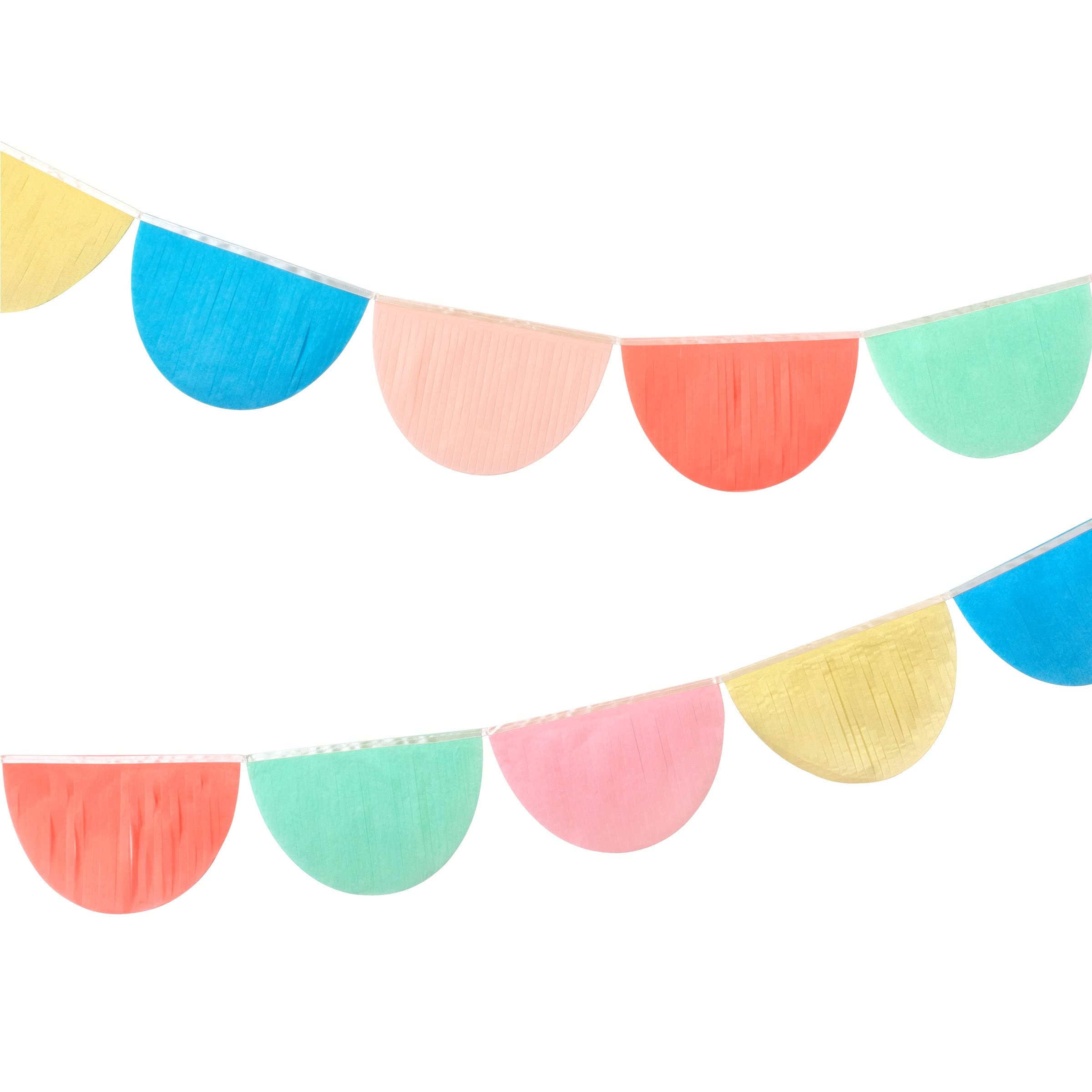 Meri Meri Rainbow Scallop Pennant Banner (Pack of 2), 13' Party Banner Including Excess Cord, Gar... | Amazon (US)