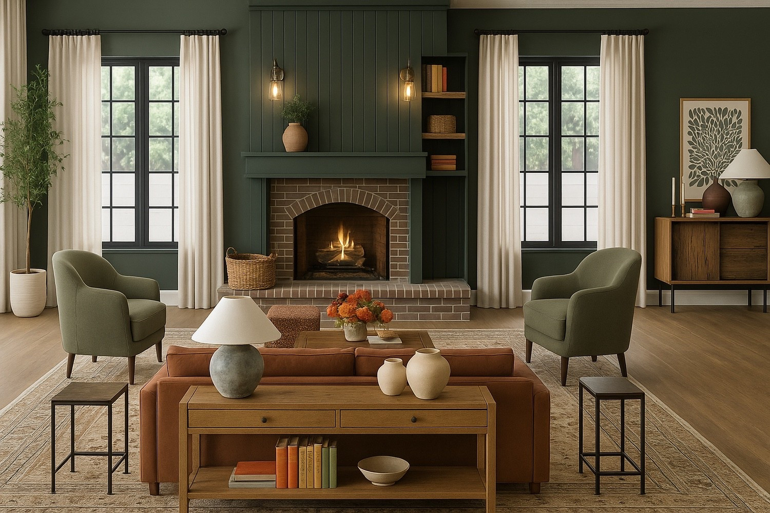 Your living room can be your entryway—and still feel warm and inviting. Head over to the blog to see how to design around a front door that opens directly into your living space. www.abigailamira.com

#LTKSeasonal #LTKFamily #LTKHome