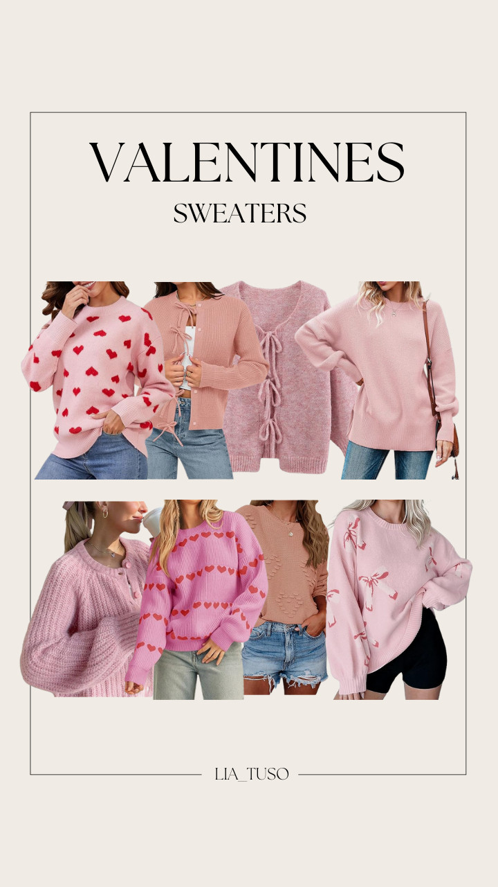 Valentines Sweaters // Valentines Day Sweaters// Sweaters // Valentines Day Outfit// Pink Sweaters // Valentines Day Pink Sweaters // Womens Cute Heart Love Print Valentine Sweater Tops // Womens Cardigan Sweater Button Down // Lumister Cute Oversized Cardigan Sweaters for Women // Womens Sweaters //Cardigan Sweaters for Women // Womens Oversized Tunic Sweaters // Valentine Heart Sweater for Women // Womens Oversized Cute Bow Tie Sweater // Womens Heart Sweater Valentine Crew Neck 

#ValentinesSweaters #ValentinesDaySweater #LTKFindsUnder50 #LTKStyleTip 

 #LTKValentine #LTKootd