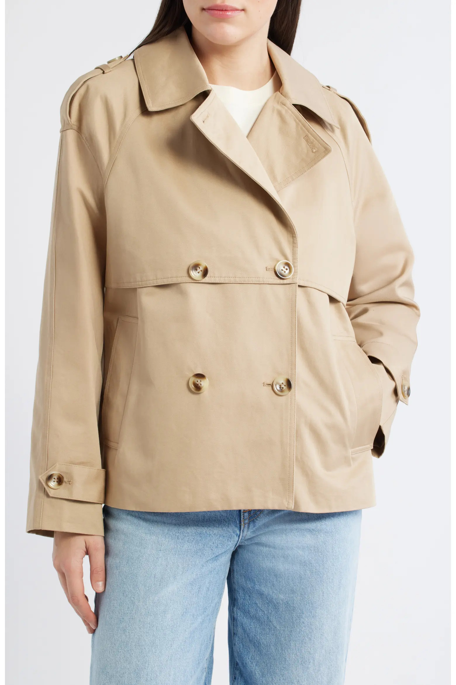 Short Cotton Trench Coat (Women) | Nordstromrack | Nordstrom Rack