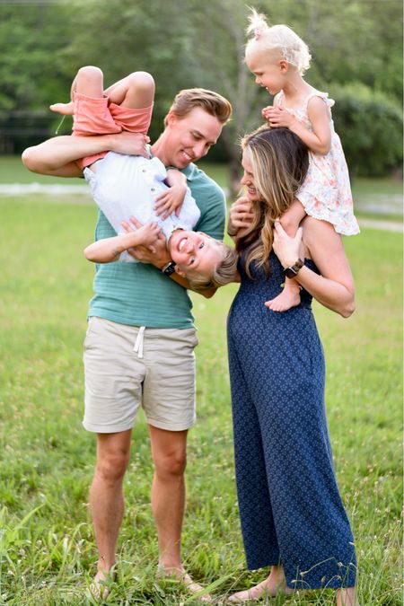 Maternity romper jumpsuit! Blue floral spring and summer outfit for the mama family photo photography portrait styling outfits tommy Bahamas Marshall’s TJ Maxx clothes for kids target men’s polo shorts sandals summer dresses for toddler girls

#LTKfamily #LTKbump #LTKkids