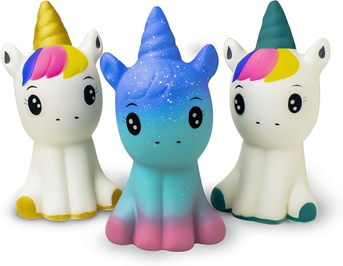 Super Slow Rising Squishies Pack. Squishy Unicorns 4.8" Set of 3. Soft Scented Cute Kawaii, Color... | Amazon (US)