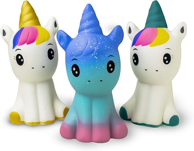 Super Slow Rising Squishies Pack. Squishy Unicorns 4.8" Set of 3. Soft Scented Cute Kawaii, Color... | Amazon (US)
