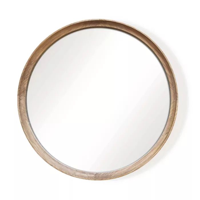 26&#34; Classic Wood Round Mirror Natural - Threshold&#8482; | Target