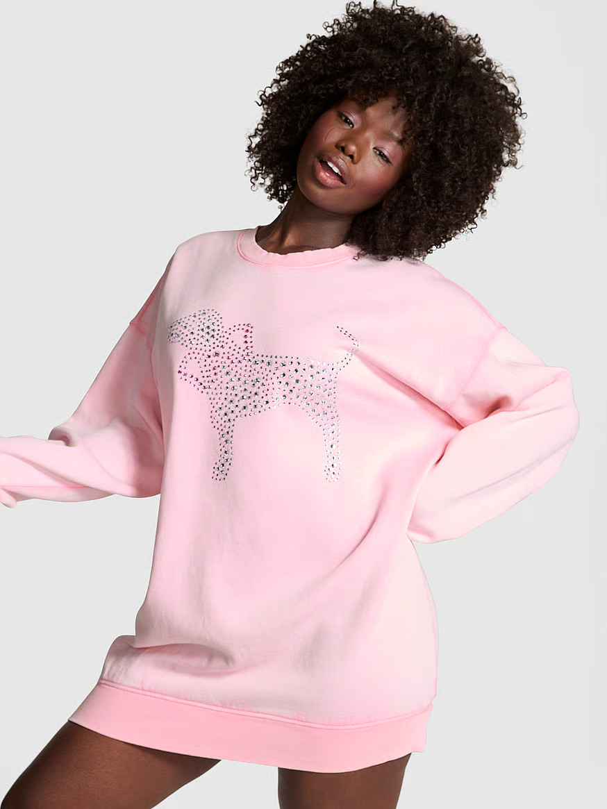 Buy PINK x LoveShackFancy Crewneck Dress, Pink Lollipop Wash - Order Dresses online - PINK US | Victoria's Secret (US / CA )