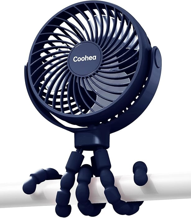 Coohea Stroller Fan Clip on for Baby, 4000mAh Rechargeable Battery Operated, Flexible Tripod, 3 W... | Amazon (US)