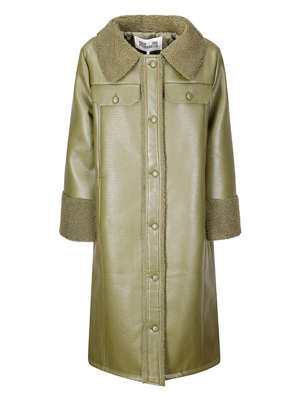 Baum Und Pferdgarten Desire faux-shearling-collar Coat | Green | FARFETCH | Farfetch Global
