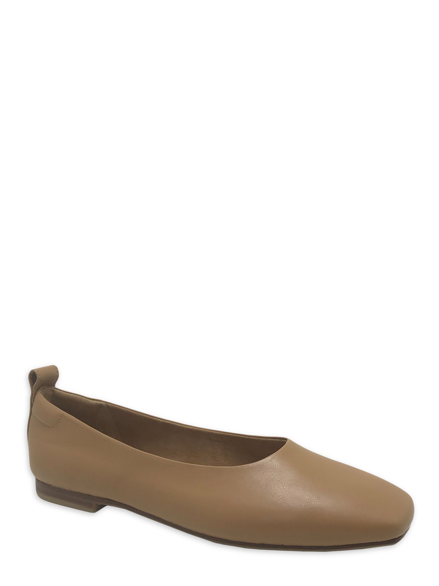 Time and Tru Women's Soft Square Toe Ballet Flat (Wide Width Available) - Walmart.com | Walmart (US)