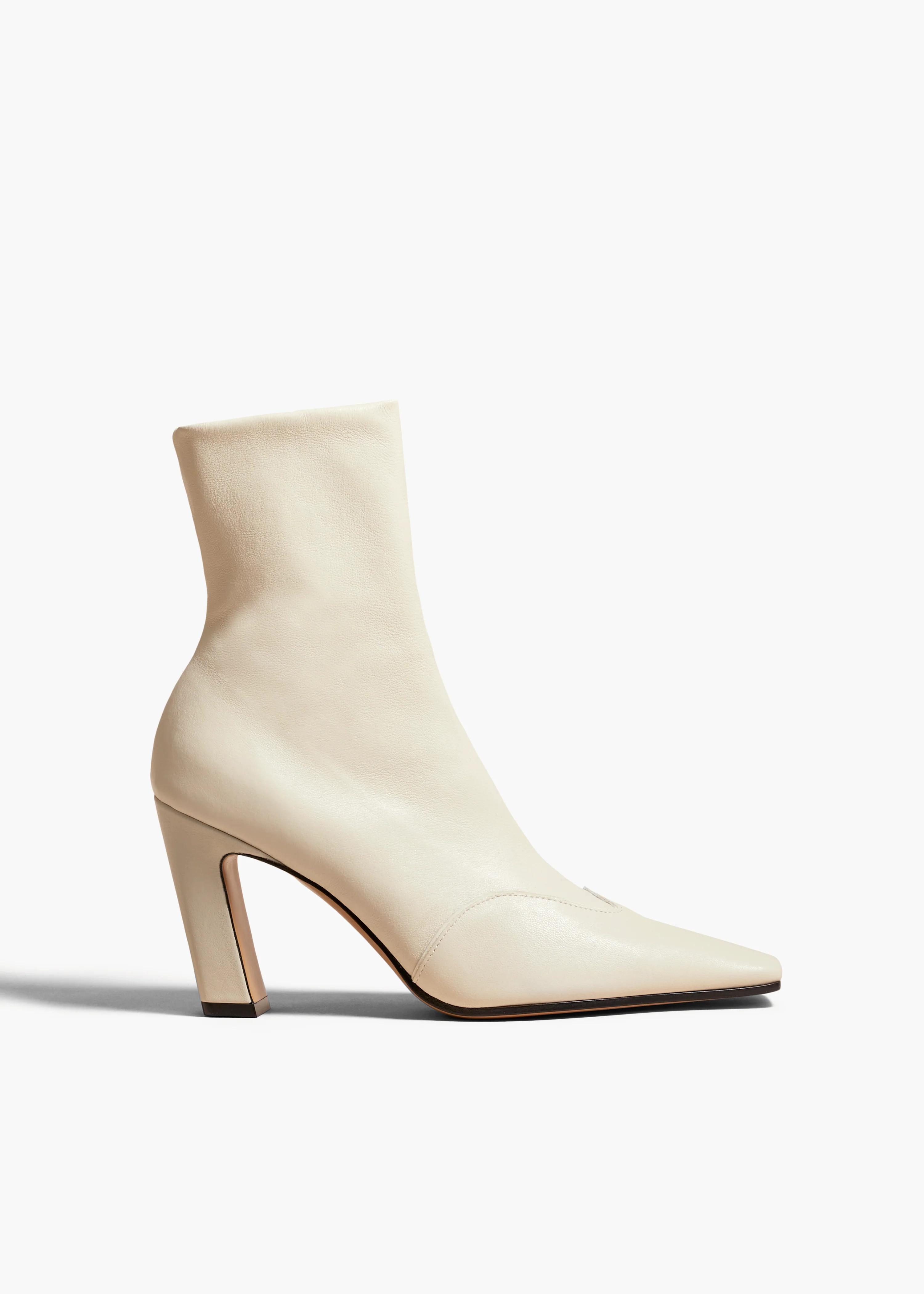 Nevada Stretch High Boot in Off-White Nappa Leather | Khaite