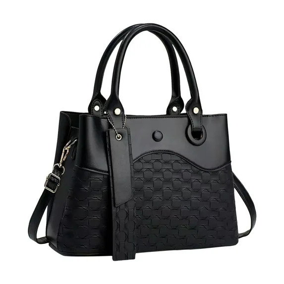Faraee Women Handbag and Purse Leather Top Handle Satchel Shoulder Tote Bag for Travel Work Black... | Walmart (US)