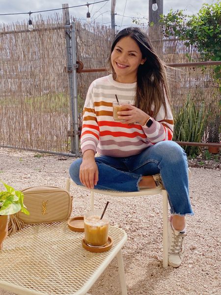 Coffee run in my striped sweater from Amazon and Golden goose sneakers. My YSL bag is back in stock! 

#LTKFind #LTKunder50 #LTKshoecrush