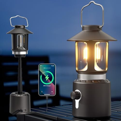 Camping Lantern Rechargeable, Telescopic 8000mAh Retro Waterproof Camping Light, Electric Lantern... | Amazon (US)