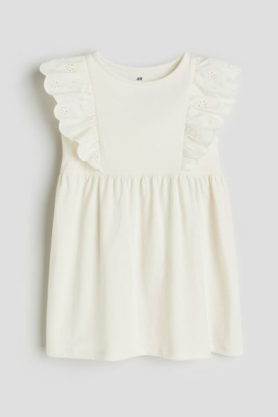 Flounce-trimmed Jersey Dress - Pink - Kids | H&M US | H&M (US + CA)
