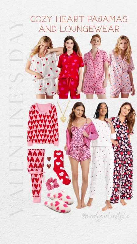 Valentine's Day pajamas. Heart pajamas. Satin pajama set. Valentine's Day slippers. Show me your dupe. Sexy Valentine's Day.

#LTKSeasonal #LTKfindsunder100 #LTKstyletip