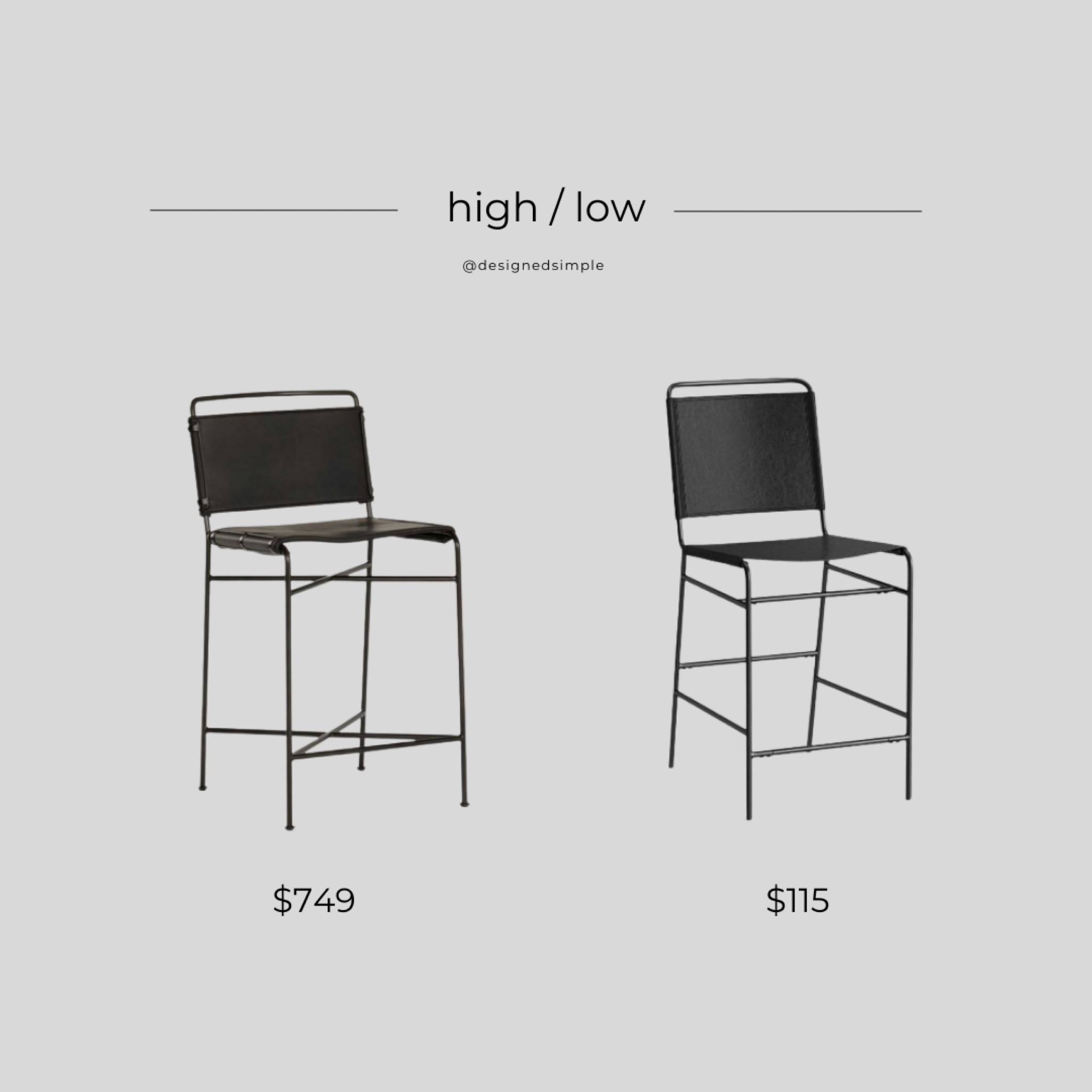 high low, get the look, splurge or save, black metal bar stools, black leather barstools, pottery barn dupe

#LTKhome #LTKFind #LTKstyletip