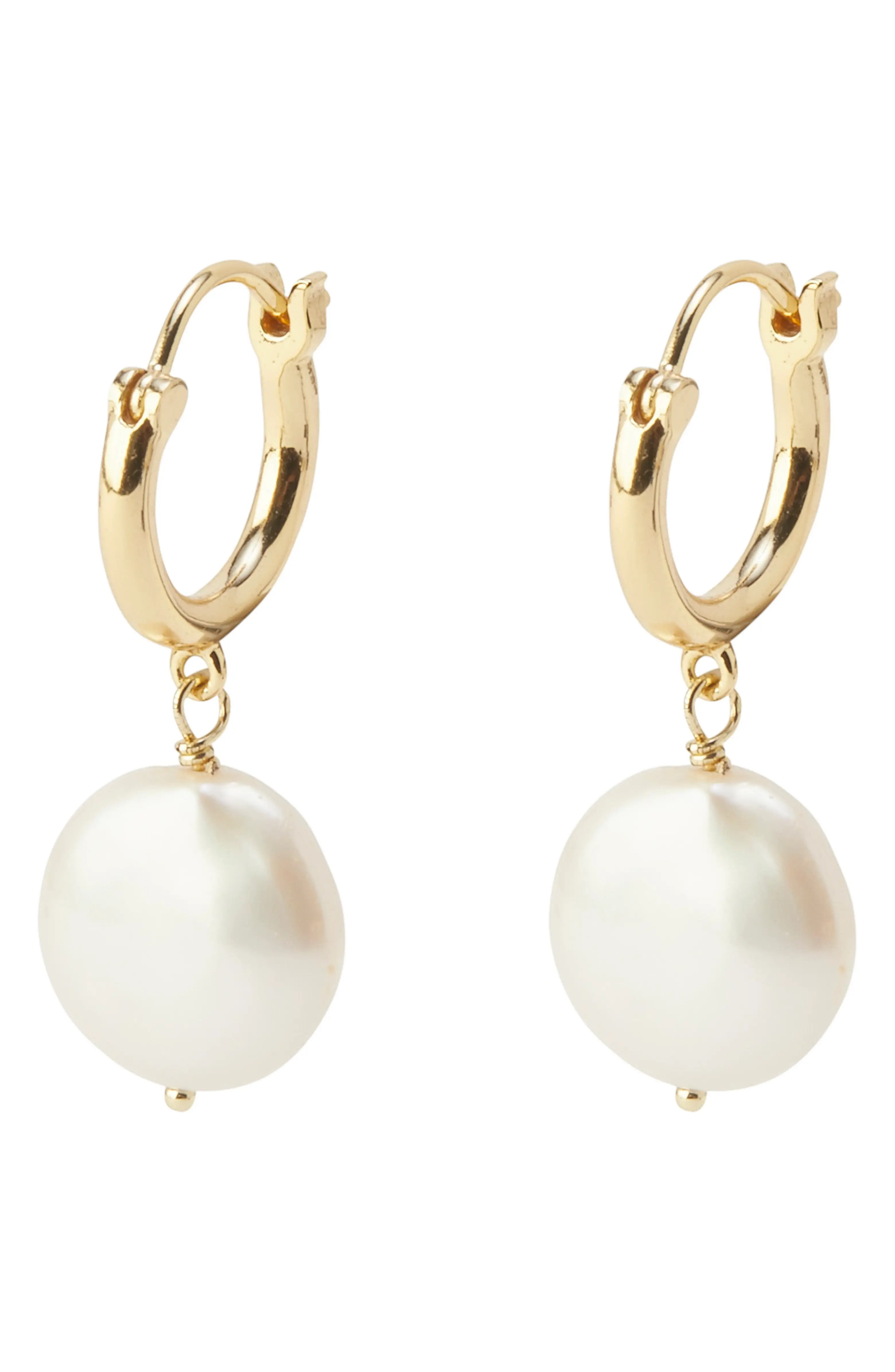 Reese Freshwater Pearl Huggie Hoop Earrings | Nordstrom