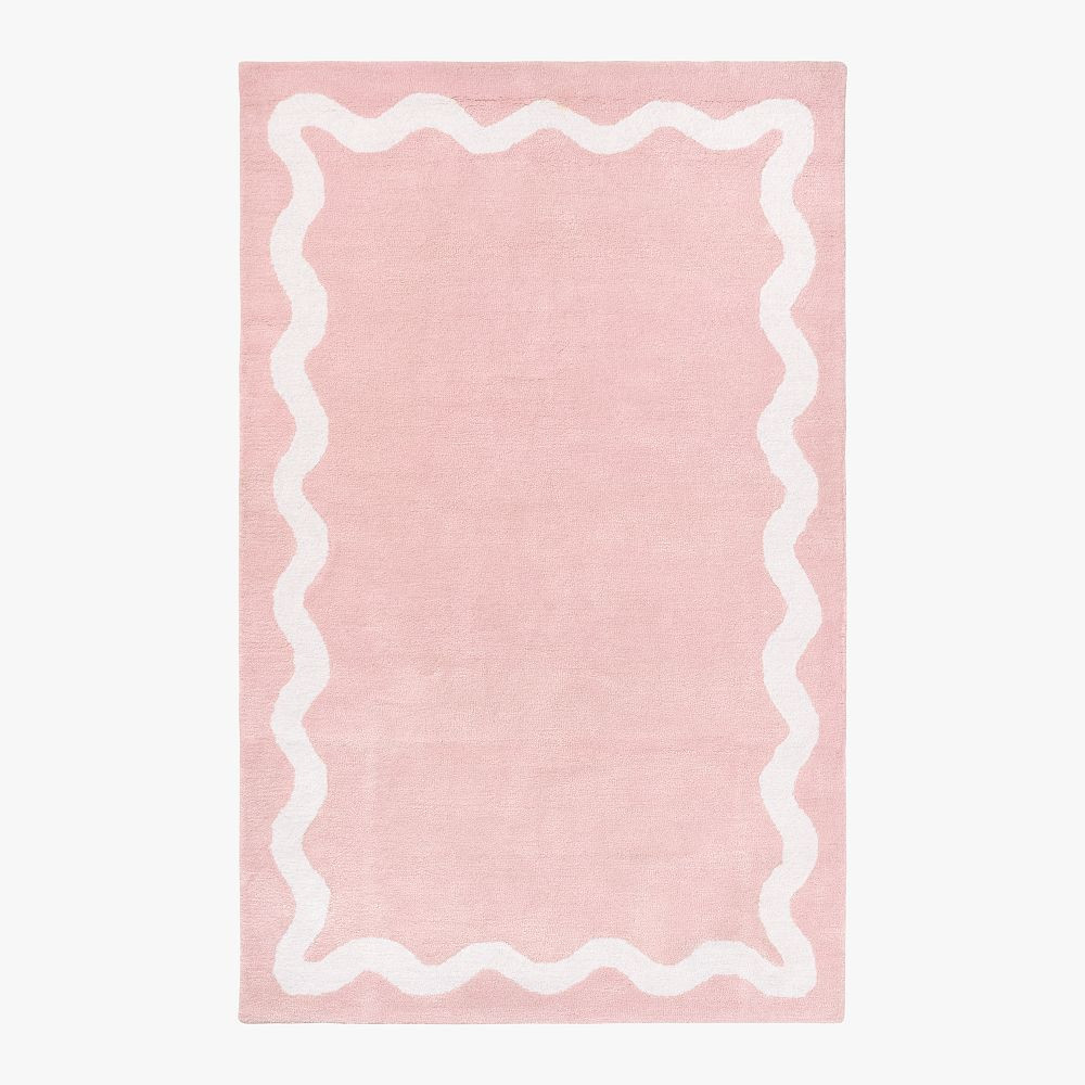 Wiggle Border Rug, 8'x10', Pink | Pottery Barn Teen