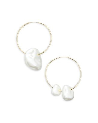 Cult Gaia Juno Cultured Freshwater Pearl Charm Hoop Earrings in Gold Tone   | Bloomingdale's Jewe... | Bloomingdale's (US)