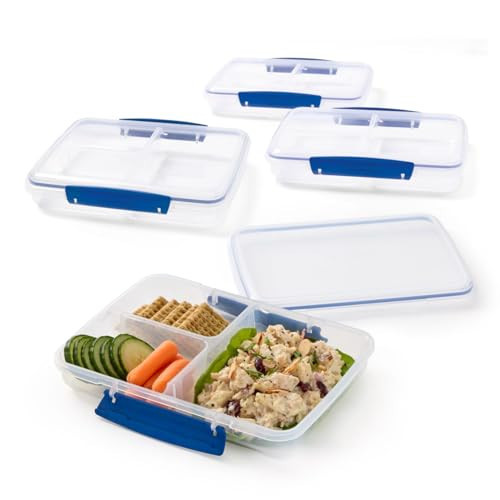 Rubbermaid Pack & Go Set with Two 350 mL Containers and Two 820 mL Containers, Divided Compartments, Meal Prep Containers with Secure Seal Lids | Amazon (US)