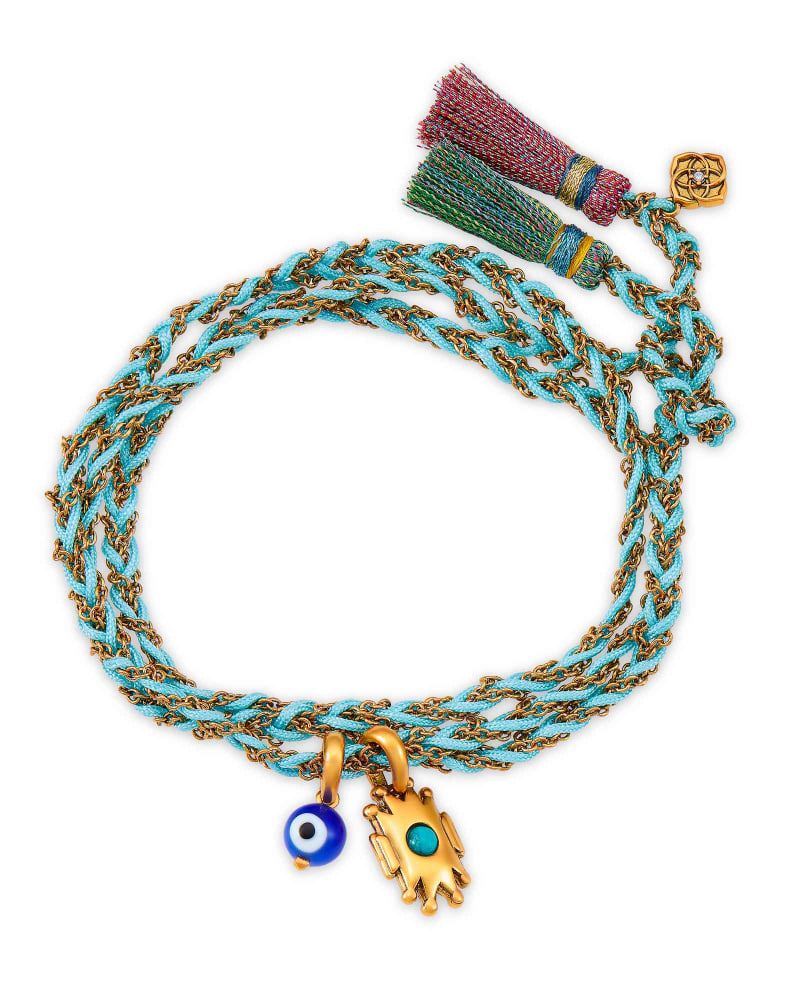 Shiva Vintage Gold Wrap Bracelet in Teal Howlite | Kendra Scott
