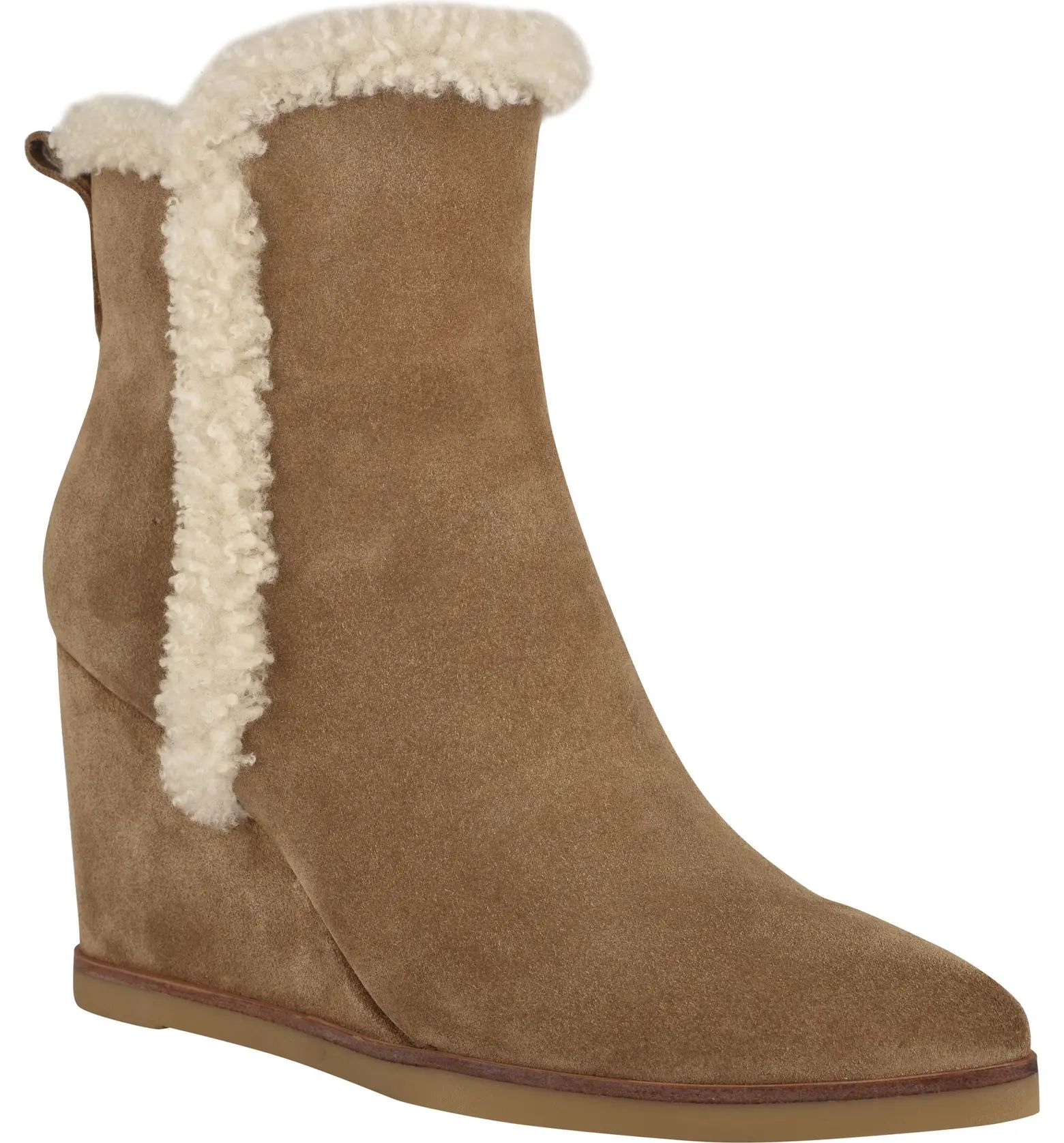 Brendan Genuine Shearling Wedge Bootie | Nordstrom Rack