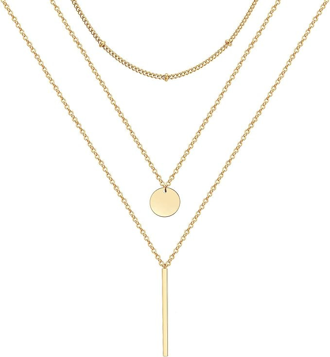 Giftall Dainty Necklaces for Women Layered Necklaces Gold Plated Coin Choker Necklace Women Jewel... | Amazon (US)