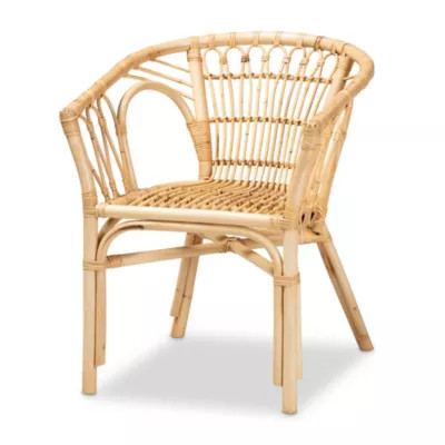 Baxton Studio Kaka Modern Bohemian Natural Brown Rattan Dining Chairs | Belk