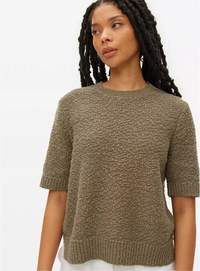 Khaki Textured Slub Crew T-Shirt 18 | Tu Clothing