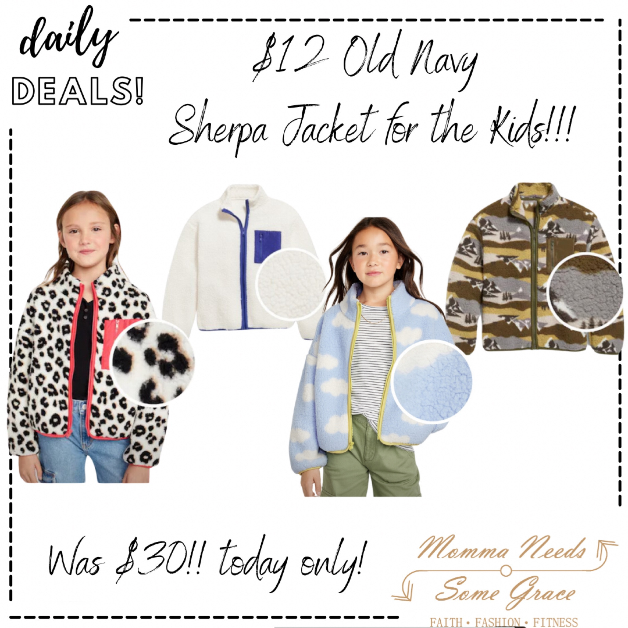 Old Navy Sherpa jackets on sale for the kids!! 

#LTKsalealert #LTKfindsunder100 #LTKCyberWeek