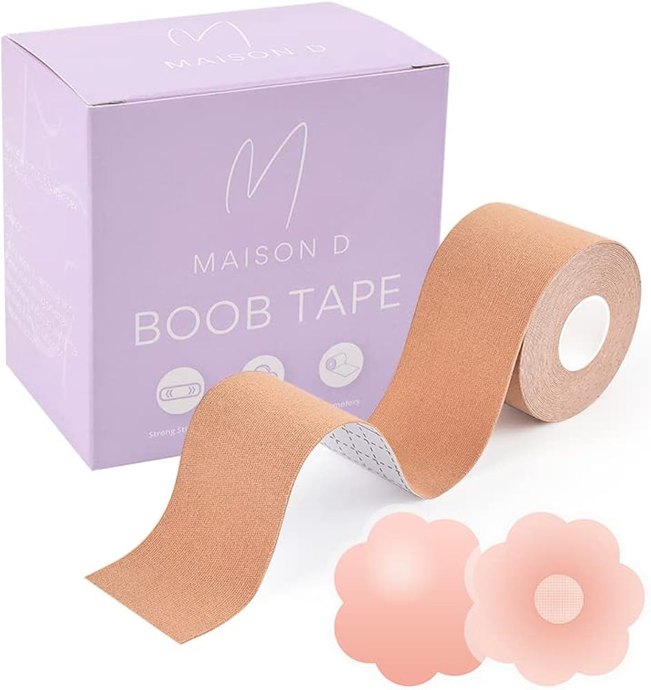 Maison D Boob Tape, Breast Lift Body Adhesive for A - G Cups with Nipple Covers (Beige) | Amazon (CA)