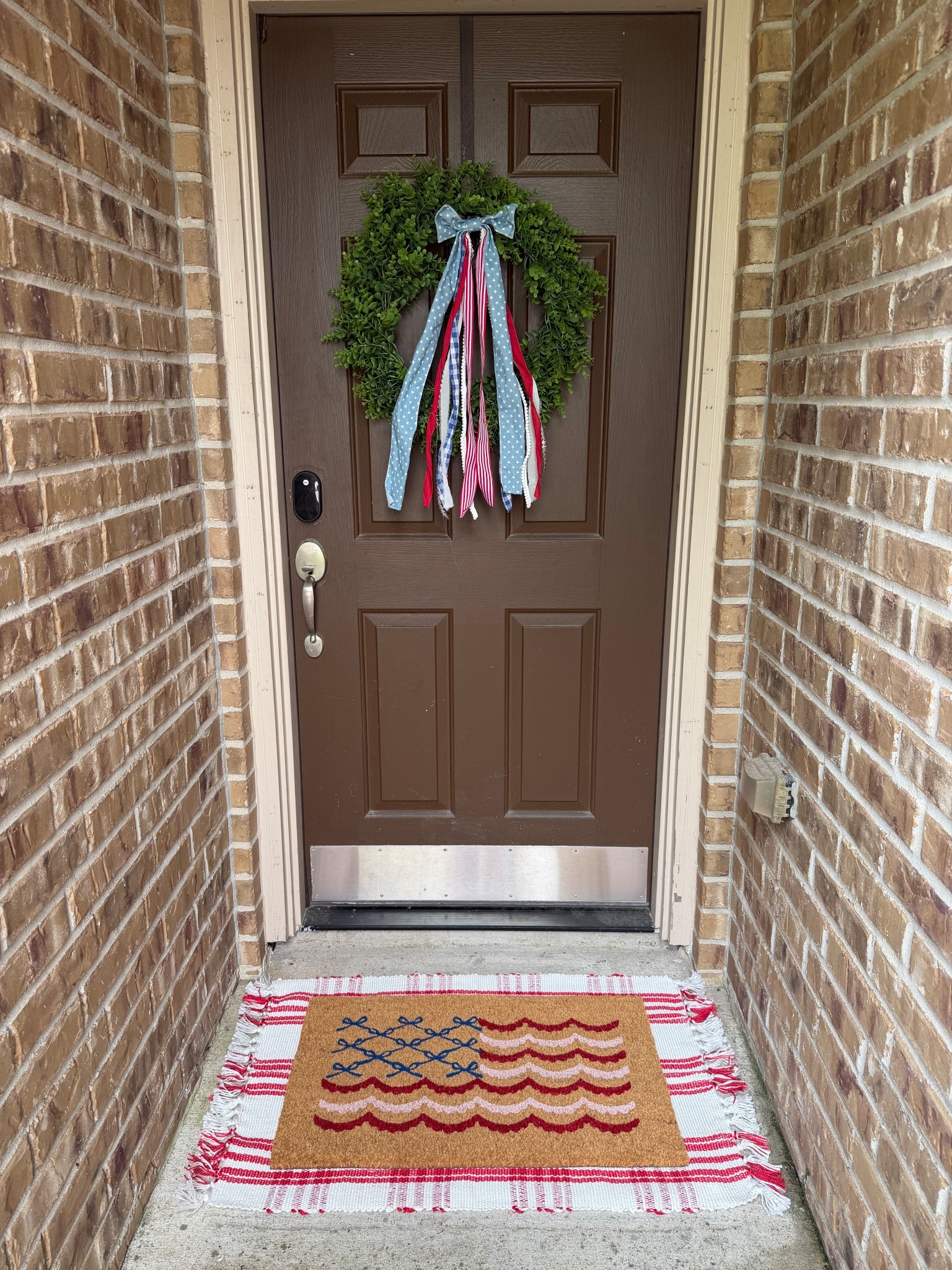 4th of July front door! ❤️🤍💙
Red, white and blue home decor! 

#LTKHome