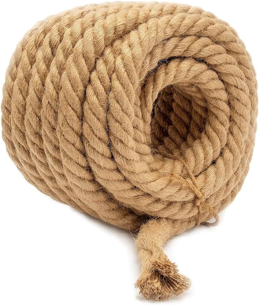 RIEMEX Jute Rope Garden Twine String Indoor and Outdoor DIY Twisted Manila Rope Home Decor Crafts... | Amazon (US)