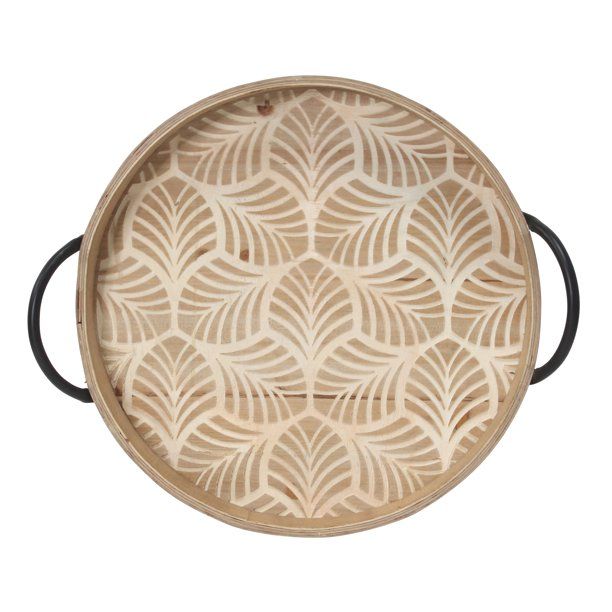 Stratton Home Decor Stamped Leaf Wood Tray | Walmart (US)