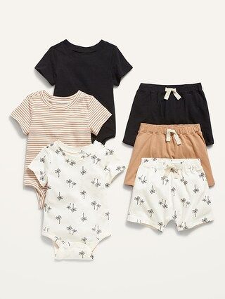 Unisex 6-Piece Bodysuit and Pull-On Shorts Set for Baby | Old Navy (US)