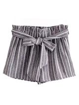 'Sheila' Striped Front Tied Paper Bag Shorts (2 Colors) | Goodnight Macaroon