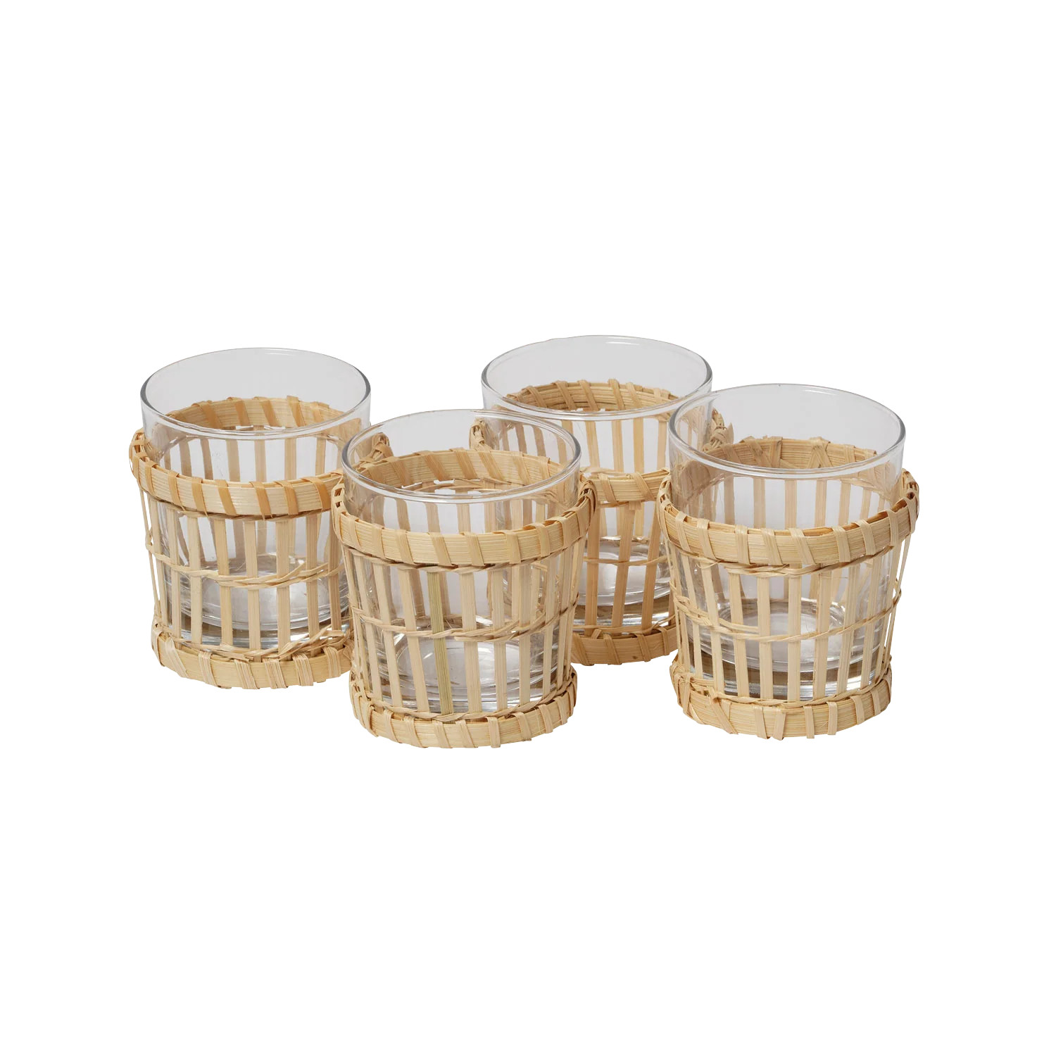 Wicker Glass Set - Set of 4 | In The Roundhouse