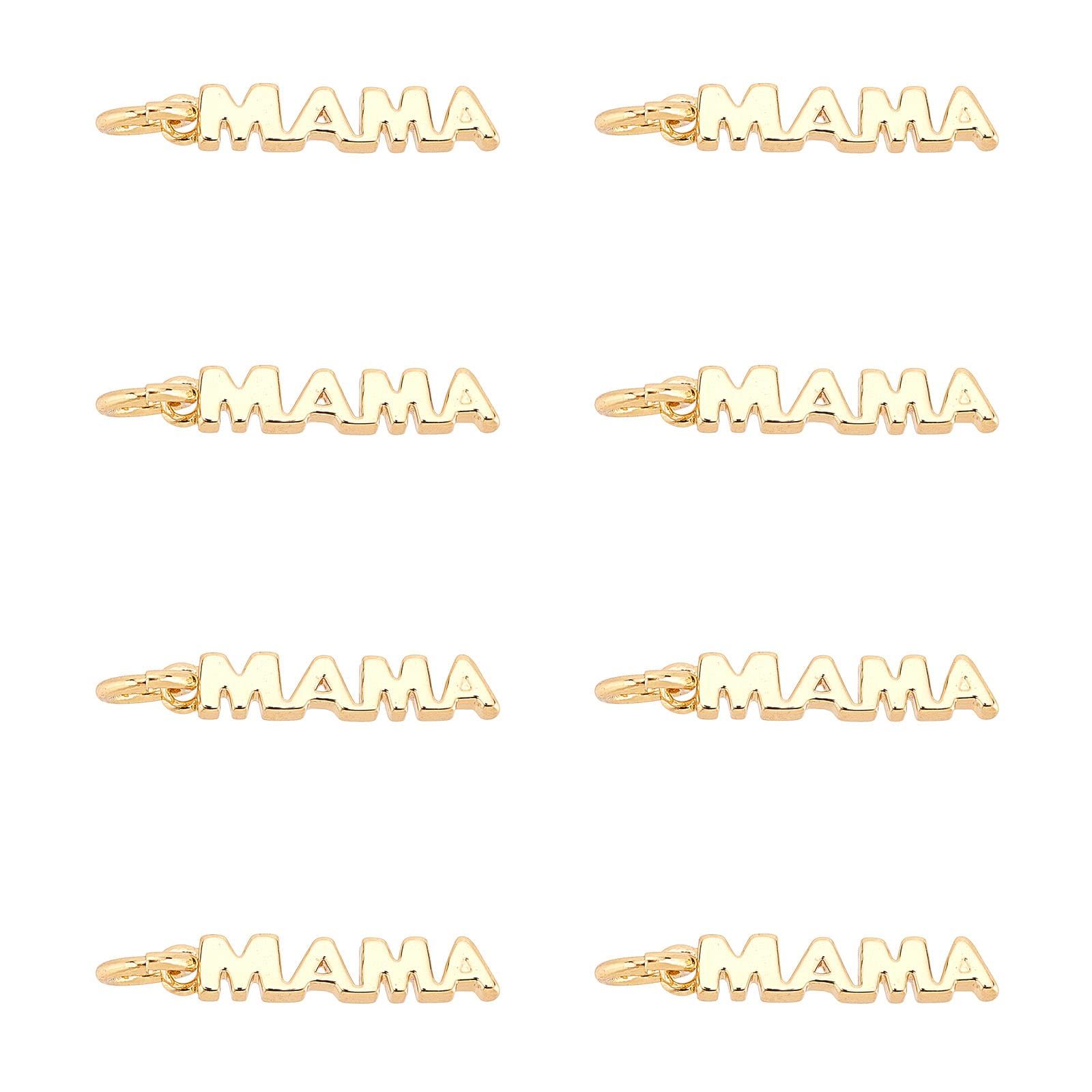 SUPERFINDINGS 20Pcs Brass with Word Charm Word Mama Pendants Real 18K Gold Plated Charm Lettering... | Amazon (US)