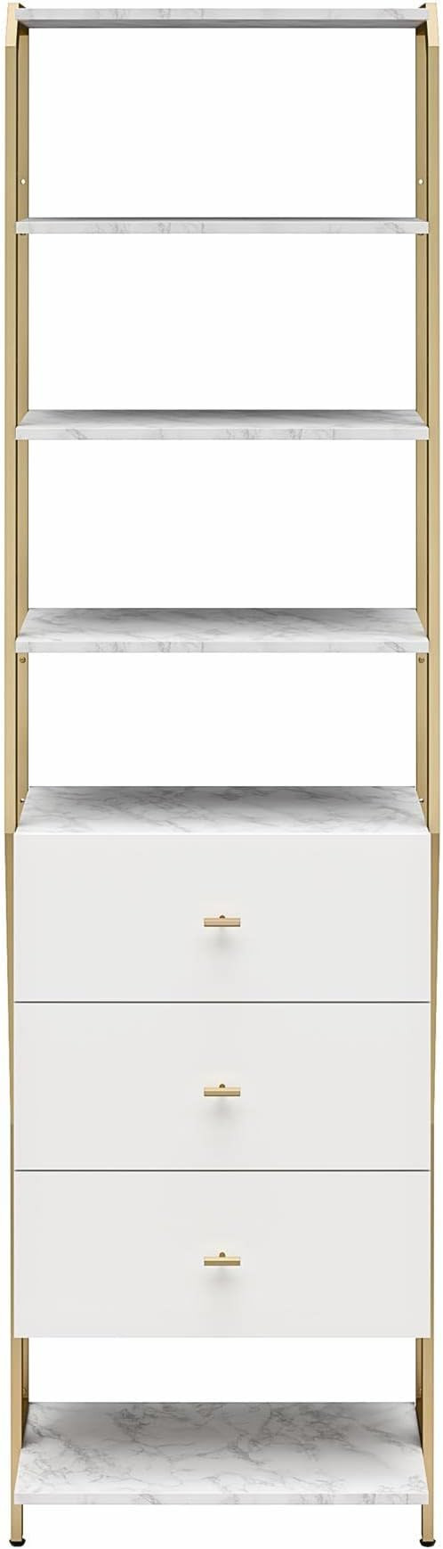 CosmoLiving by Cosmopolitan Gwyneth Closet-3 Drawers, White Marble | Amazon (US)
