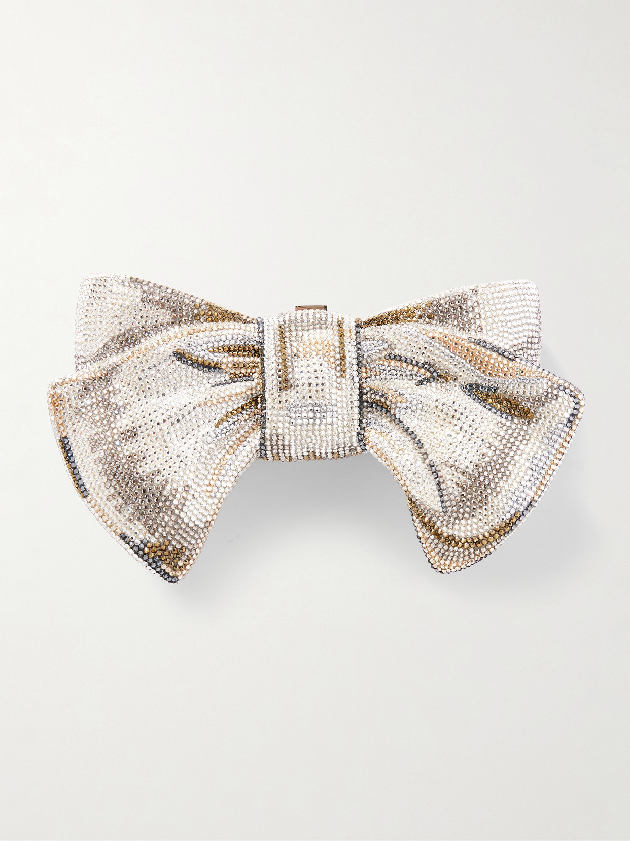 Judith Leiber Couture - Bow Just For You Crystal-embellished Silver-tone Clutch - One size | NET-A-PORTER (US)