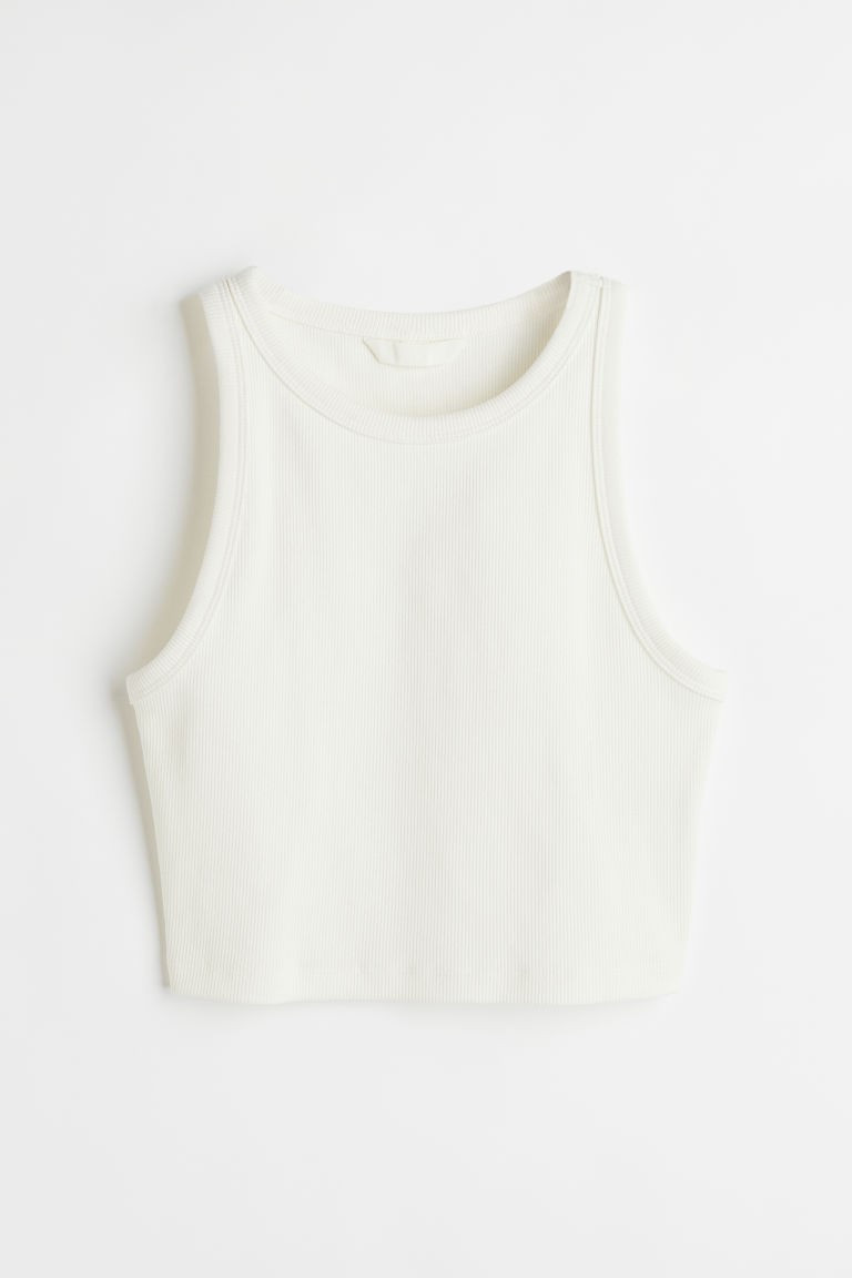 H & M - Crop Tank Top - White | H&M (US + CA)
