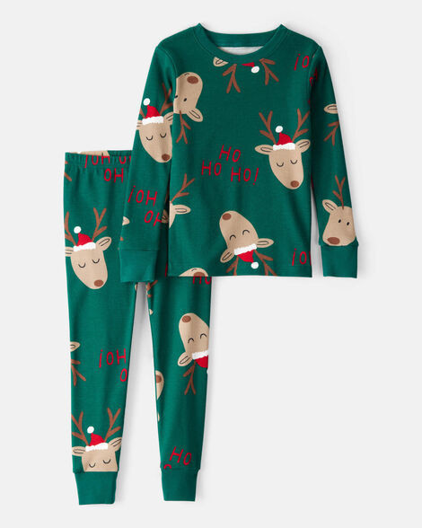 Carter's Toddler Boys Reindeer 100% Cotton Snug Fit 2-Piece Pajamas - Green 2T Green | Carter's Inc