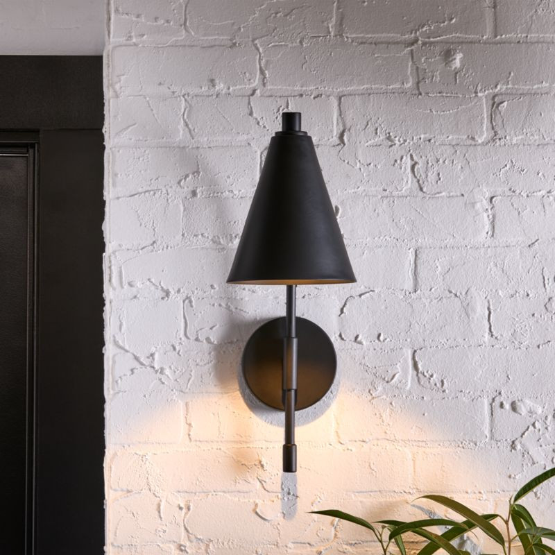 Lisse Black Indoor/Outdoor Wall Sconce Light + Reviews | Crate & Barrel | Crate & Barrel