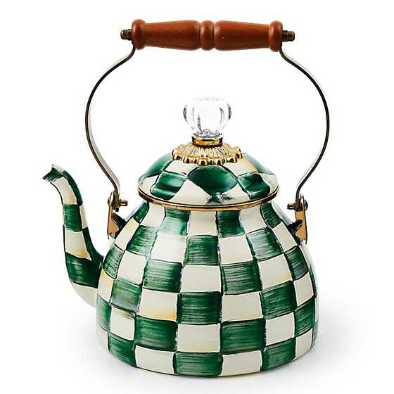 Emerald Check 2 Quart Tea Kettle | MacKenzie-Childs