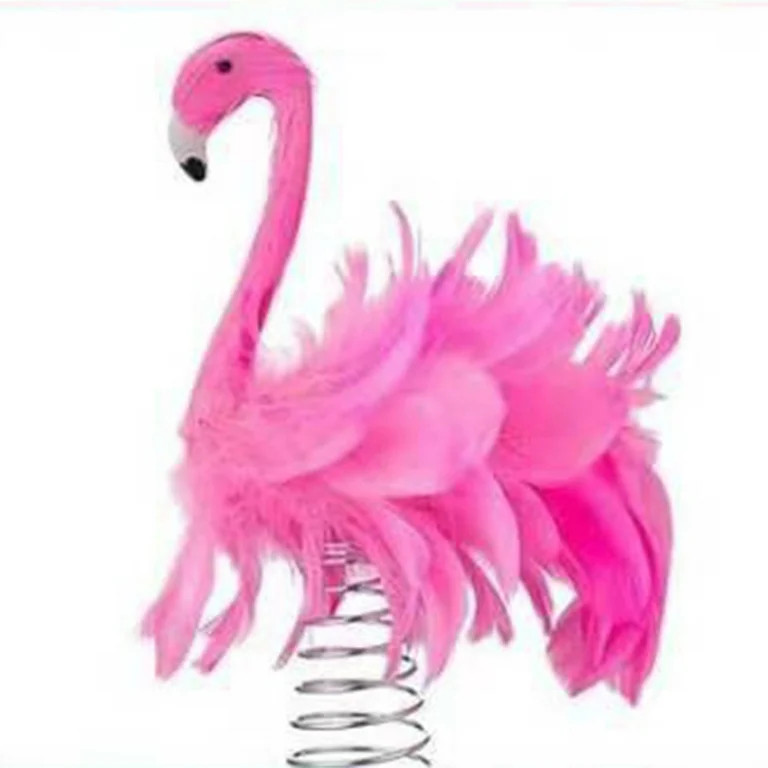 Cathery Flamingo Christmas Tree Topper Artificial Feather Pink Flamingo Decoration for Christmas ... | Walmart (US)