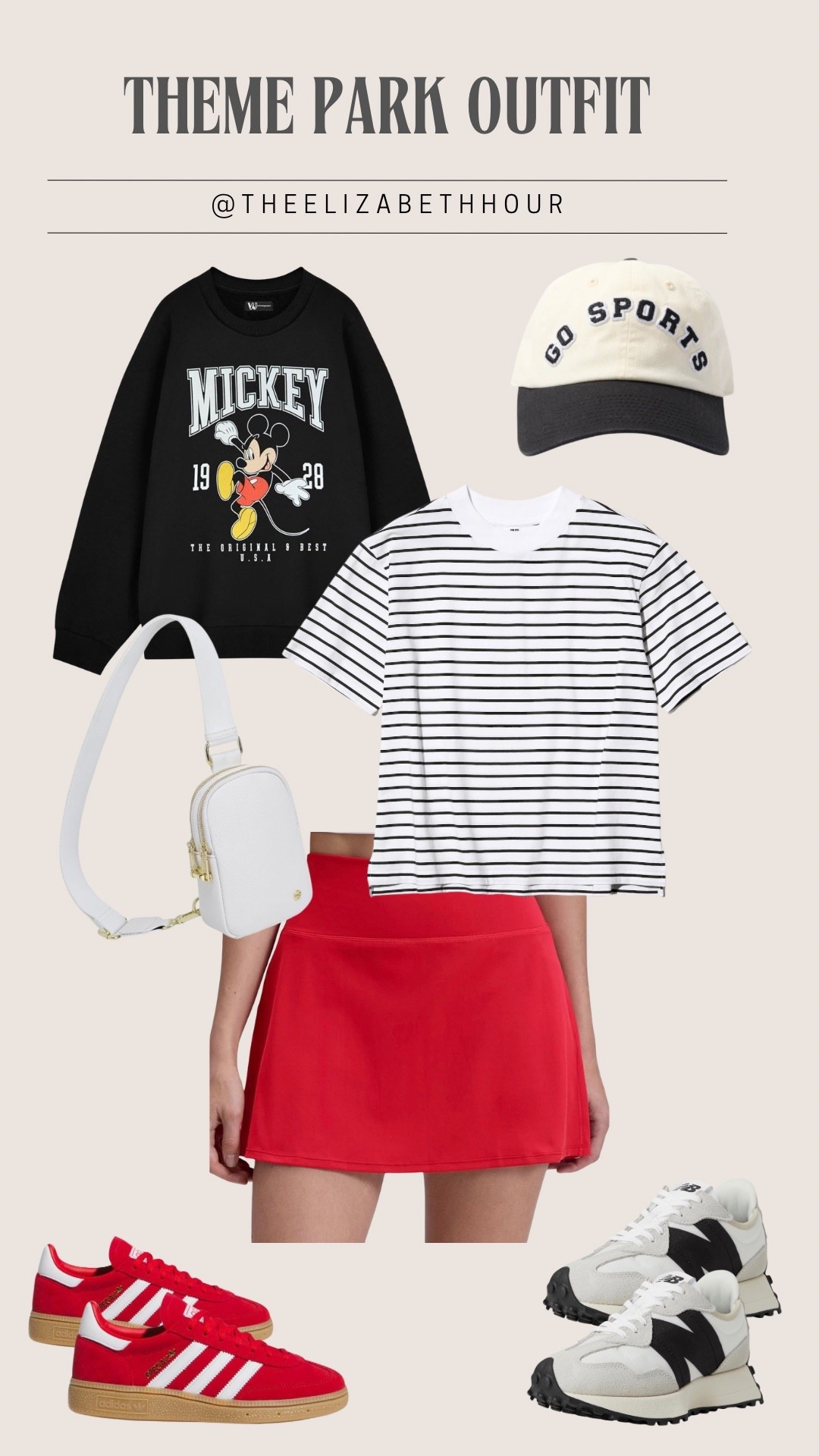 Theme park outfit idea. 



Spring vacation outfit, spring break outfit, outfit ideas, outfit ideas for spring break, outfit ideas for Disney, midsize style, size 10 style, size 10 outfits, outfit ideas for moms on the go, casual outfit ideas, athletic skirt, tennis skirt, striped t shirt, Mickey sweatshirt, red adidas, 


#LTKMidsize #LTKTravel #LTKOver40