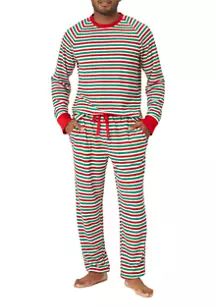 Striped Waffle Pajama Set - Dad | Belk